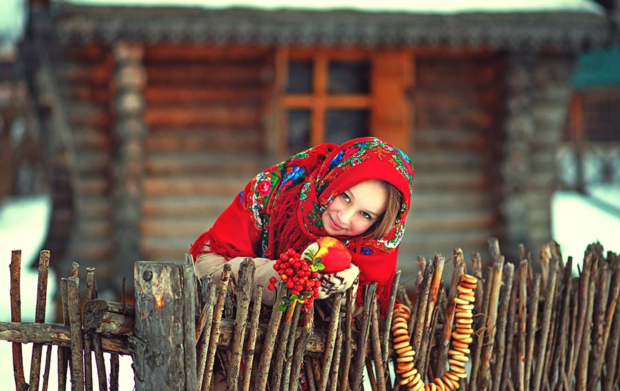 Sexy girl Women in Slavic costumes in Guiyang